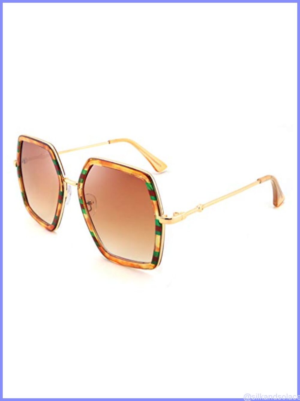 Oversized Geometric Hexagon Square Sunglasses UV400 Full Frame